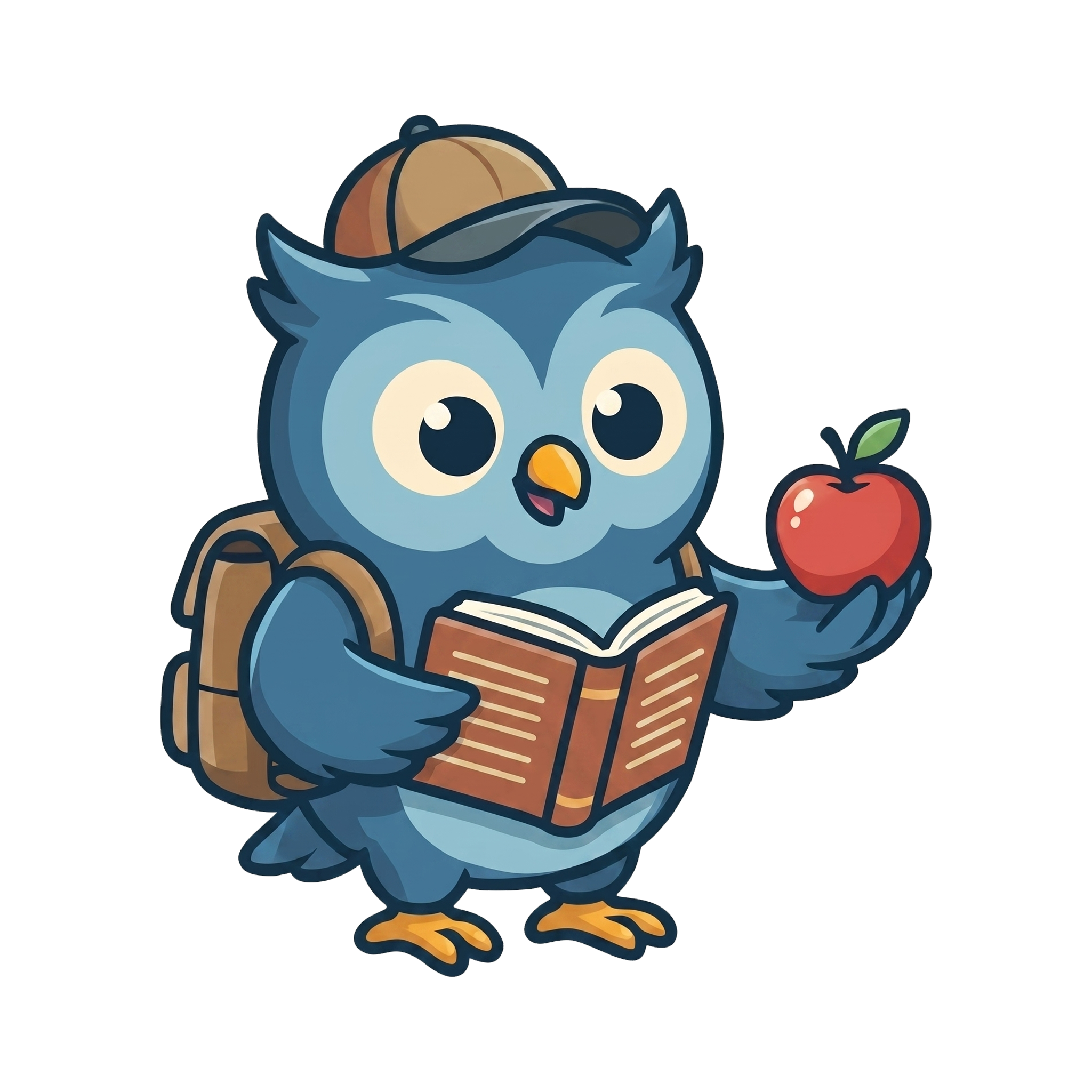 Hibou écolier CP-CE1 avec cartable