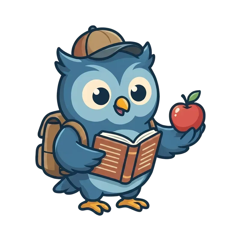 Hibou écolier CP-CE1 avec cartable