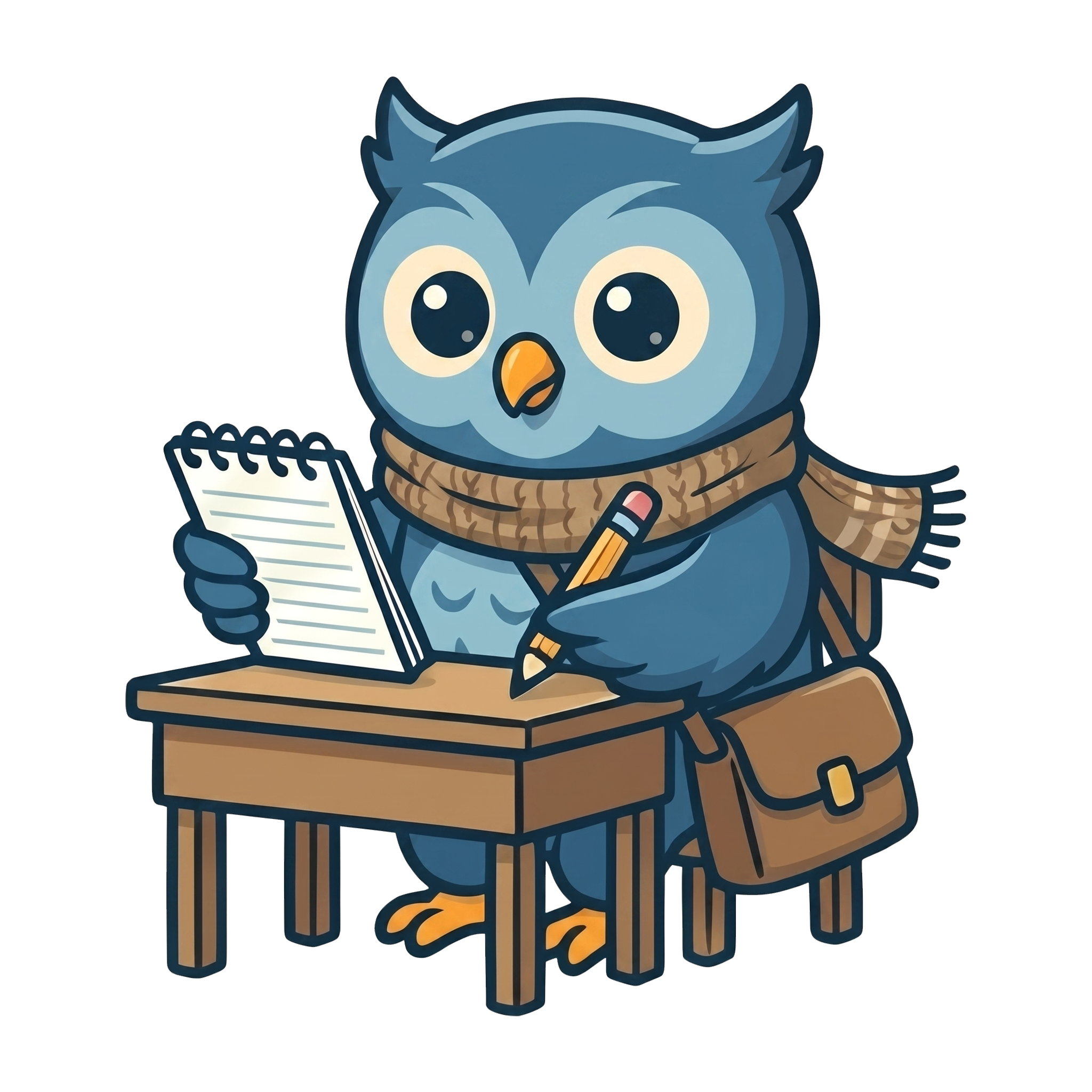 Hibou étudiant collégien avec sac à dos